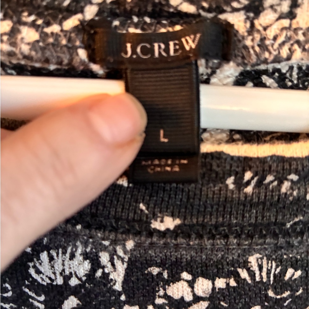 J. Crew Black and Cream Lace Short Sleeve Top - Picture 2 of 3